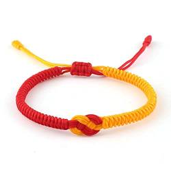 QUPENGXU Rot-Gelb Mix Glücksarmband Handgefertigtes gewebtes Fadenarmband für Männer Frauen Mädchen, S, Kordel, np von QUPENGXU