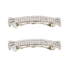 2PCS Drei Reihen Strass Kristall Haar Barrette Bling Haar Clips Frühling Haar Griff Krallen Braut Mode Bogen Prong Haarnadel für Mädchen Frauen 2.7 Länge von QUUPY