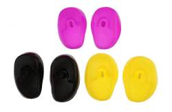 3 Paar wasserdichte Kunststoff-Ohrenschutz-Schutz, Anti-Flecken-Kunststoffschutz schützt Ohrenschützer, weiches Silikon Ear Cover Shield für Friseursalon,Frauen, Spa, Dusche,zufällige Farbe von QUUPY