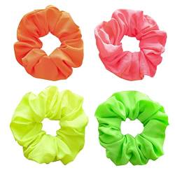 7PCS Helle Neon Scrunchies Premium Weiche Elastische Bobbles Haar Krawatten Haarbänder Pferdeschwanz Halter für Mädchen Frauen von QUUPY