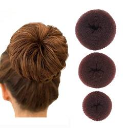 Donut-Haarknoten-Set, Ring-Stil, Dutt-Maker-Set, Chignon-Haar-Donut-Form, Haarstyling-Werkzeug für Frauen und Mädchen, Größe L + mittel + klein, 3 Stück von QUUPY