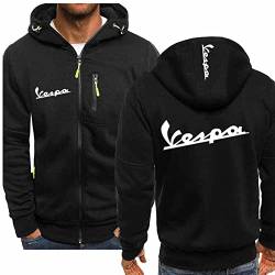 Dünne Hoodies-Jacke für Herren – Servizio Vespa-Print Langarm-Sweatshirts Pullover Frühling Sommer Full Zip Coats Sports Hooded Tops(Color:A1,Size:XL) von QWEIAS