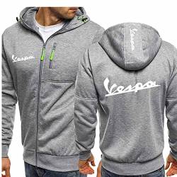 Dünne Hoodies-Jacke für Herren – Servizio Vespa-Print Langarm-Sweatshirts Pullover Frühling Sommer Full Zip Coats Sports Hooded Tops(Color:A3,Size:2XL) von QWEIAS