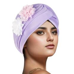 Damen-Hijab-, indischer Hut, muslimische Mode, Straßenfotografie, Baotou-Hut, Kopftuch Hüftgürtel Herren (Purple, One Size) von QWUVEDS