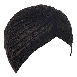 Damen Muslimischer Kopftuch Hut Indischer Hut Helle Seide Kapuzenhaube Stirnbänder Mädchen Sommer (A, One Size) von QWUVEDS