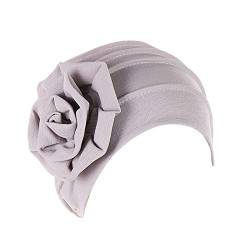 Ethnische böhmische Blumen-Haar-Abdeckungs-Verpackungs-Turban-Kopfbedeckungs-Turban-Kappe für Frauen-Hut-Kappe Sportstirnband Männer (B, One Size) von QWUVEDS