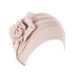 Ethnische böhmische Blumen-Haar-Abdeckungs-Verpackungs-Turban-Kopfbedeckungs-Turban-Kappe für Frauen-Hut-Kappe Sportstirnband Männer (Beige, One Size) von QWUVEDS