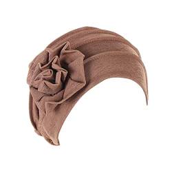 Ethnische böhmische Blumen-Haar-Abdeckungs-Verpackungs-Turban-Kopfbedeckungs-Turban-Kappe für Frauen-Hut-Kappe Sportstirnband Männer (C, One Size) von QWUVEDS