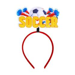 Europameisterschaft Fans Prop Fußball Haarnadel Dekoration Stirnband für Erwachsene Kinder Schweißband Kinder Stirn (Yellow, One Size) von QWUVEDS