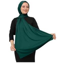 Frauen Hijab Damen Schal Kleid Moderner Hijab Muslim Hijab Einfarbig Bequemer Schal Hijab Kopfband (Green, One Size) von QWUVEDS