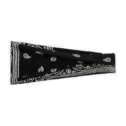 Frauen-beiläufiges Druck-Yoga-Haarband-Sport-elastisches schweißabsorbierendes Stirnband Wintersport (Black, One Size) von QWUVEDS