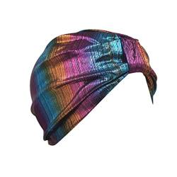 -Hut-Kappe ethnische böhmische Blumen-Haar-Abdeckungs-Verpackungs-Turban-Kopfbedeckung-Turban-Kappe Schlüsselanhänger Zeichen (Multicolor, One Size) von QWUVEDS