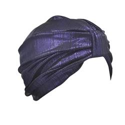 -Hut-Kappe ethnische böhmische Blumen-Haar-Abdeckungs-Verpackungs-Turban-Kopfbedeckung-Turban-Kappe Schlüsselanhänger Zeichen (Purple, One Size) von QWUVEDS