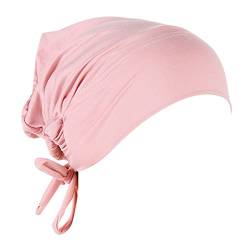 -Hut-Kappe ethnische böhmische Blumen-Haar-Abdeckungs-Verpackungs-Turban-Kopfbedeckung-Turban-Kappe Sportstirnbänder Damen Breit (Pink, One Size) von QWUVEDS