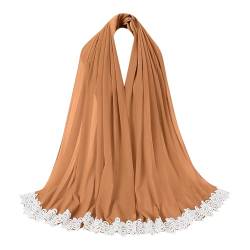 Kopftuch für Frauen, modisches muslimisches Stretch-Turban-Haarwickel für muslimische Schlösser, Stirnbänder, muslimischer Hijab Fahrrad Outfit Herren Sommer (Khaki, One Size) von QWUVEDS