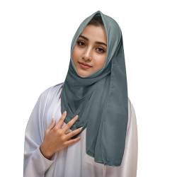 Leicht zu tragender, weicher Hijab für Frauen, muslimischer Sofort-Hijab-Schal, Turban, Gebetsschal Stirnband Wintersport Herren (Light Blue, One Size) von QWUVEDS