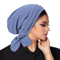 Mittlerer Hijab- für Damen, modischer Stretch-Hijab, malaiischer indonesischer muslimischer Hijab Fahrrad Outfit Herren Rot (Light Blue, One Size) von QWUVEDS