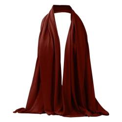 Muslimischer Schal für Damen, einfarbig, praktischer langer Schal, modisch Frottee Stirnband Türkis (RD2, One Size) von QWUVEDS