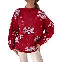 Pullover Weihnachten Beste Freundin Geschenke Weihnachten Weihnachtspullover Damen Pullover Gestrickte Christmas Weihnachtsmann Rundhalsausschnitt Drucken Lange Sleeve Weihnachten Sweatshirt von QWUVEDS