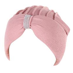 QWUVEDS Ethnische böhmische Strass-Haar-Abdeckung, Turban-Kopfbedeckung, Turban-Kappe für Frauen, Hut-Kappe Fitness Stirnband Winter (D, One Size) von QWUVEDS