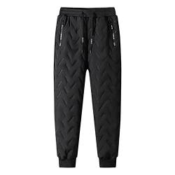 QWUVEDS Fleece gefütterte Jogginghose für Herren, Winter, warme Fuzzy-Leggings, Jogger, strapazierfähige, aktive Laufhose Cargohose Kariert von QWUVEDS