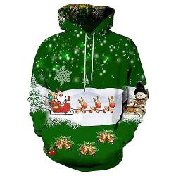 QWUVEDS Geschenke für männer Weihnachten Pullover Herren Bedruckte Sweatshirts Hoodie (AG, XXXXXXL) von QWUVEDS