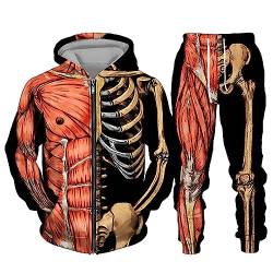 QWUVEDS Halloween deko Halloween kostüm Halloween 2412 Halloween Ends Zweiteiliges Herren-Pullover-Set mit Kordelzug und Taschen-Hosen-Set für Herren, lässig, mit Halloween-Aufdruck Anzug Camoufla von QWUVEDS