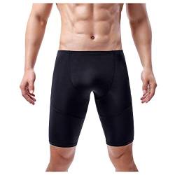 QWUVEDS Herren Freizeit Sport Eisseide Medium Taille Hosen mit Flacher Oberseite und DREI Viertel Tanga Lange Unterhose für den Winter Boxerbriefs von QWUVEDS