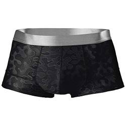 QWUVEDS Herren Unterhosen Boxershorts Unterhosen Herren Boxershorts Sexy-Muster Slip für Männer, Flache Boxer Seide im EIS Netz Unterwäsche Herren Sexy Unterhosen Jungen Unterhosen männer Slip von QWUVEDS