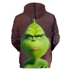 QWUVEDS Herren und Damen Weihnachten Christmas Hoodies Lustige kreative 3D Pullover Sweatshirt für Jungen Mädchen Langarm Hoodie Kordelzug Sweatshirt Grinch Pullover Decken Hoodie Grinch Kleidung von QWUVEDS