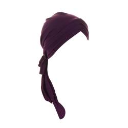 QWUVEDS Kopfhut, Mütze, Ethno, Bohemian-Stil, Blumenmuster, Haarbedeckung, Wickel-Turban, Kopfbedeckung, Turban-Kappe, Plissee-Mütze Stirnbänder Mädchen 12 Jahre (J, One Size) von QWUVEDS