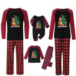 QWUVEDS Weihnachten Grinch Schlafanzug Familie Pyjama Set Pyjama Couple Weihnachtspyjama Familie Set Schlafanzug Lang Outfit Winter Damen Herren Kinder Nachtwäsche Nachthemd Hausanzug Schlafanzüge von QWUVEDS