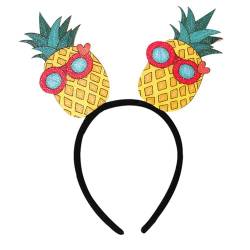 Sommer-Thema, Ananas-Stirnband, Dekoration, Kokosnussbaum, Strand, Hawaii-Stil, verkleidete Haarbänder Laufstirnband Damen (A, One Size) von QWUVEDS
