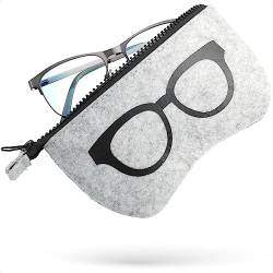 Brillenetui - Brillenhülle Filz - Grau, gray, M von QY