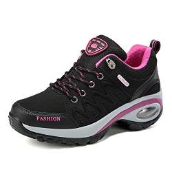 QZBAOSHU Damen Abnehmen Walkingschuhe Turnschuhe Fitness Keile Plattform Schuhe Sneakers（36,Schwarz Luftkissen von QZBAOSHU