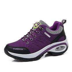 QZBAOSHU Damen Abnehmen Walkingschuhe Turnschuhe Fitness Keile Plattform Schuhe Sneakers（39,Violett Luftkissen von QZBAOSHU