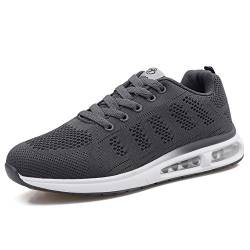 Turnschuhe Damen Luftkissen Sportschuhe Frauen Leicht Laufschuhe Fitnessschuhe Hallenschuhe Damen 35 EU,Dunkelgrau von QZBAOSHU