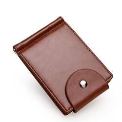 Herren Geldbörse Schnalle Geldklammer Multi-Karten-Tasche Geldbörse Brieftasche Kartentasche Kartenhülle (D,11,5 x 8 cm) von QZDH