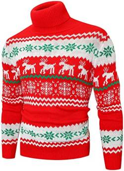 QZH.DUAO Herren Ugly Reideer Weihnachtspullover-Sweater - Rot - X-Groß von QZH.DUAO