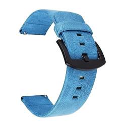 QZH 20mm 22mm Armbanduhr Vintage Leder Uhrenarmband Ersatzarmband (Blau,20mm) von QZH
