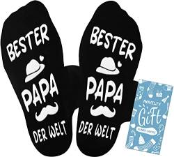 Papa Geschenk Geburtstag Socken mit Spruch Bester Papa der Welt Lustige Geschenke für Männer Weihnachten Vatertag, Geburtstagsgeschenk Weihnachtsgeschenke Vatertagsgeschenk für Papa Socken 43-46 von QZOSZ