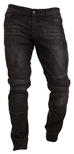 Qaswa Herren Motorradhose Jeans Motorrad Hose Motorradrüstung Schutzauskleidung Motorcycle Biker Pants, Black, 32W / 34L von Qaswa