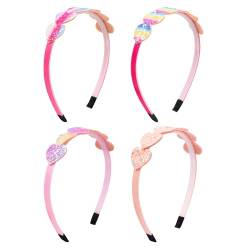 4 Stück Glitzer Mädchen Haarreif, Pailletten Sterne Haarband Kinder Pailletten Haarbänder Regenbogen Farbverlauf Haarschmuck für Kinder Teens tägliches Tragen Geschenk Party Dekoration von Qaziuy