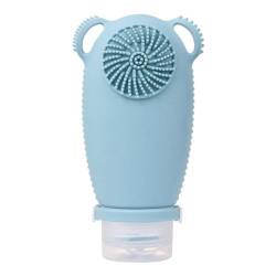 Qbkohphifm Tragbare Silikon-Reiseflasche für Shampoo und Lotion, Inklusive Gesichtsreinigungsbürste, E von Qbkohphifm