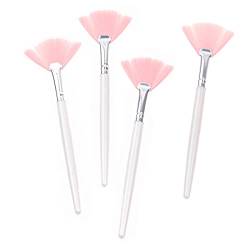 4 Stück Maskenpinsel, fächerförmiger Pinsel, weicher fächerförmiger Maskenpinsel, Gesichtswischpinsel, rosa Maskenpinsel, Make-up-Werkzeuge für Frauen und Mädchen von Qccige