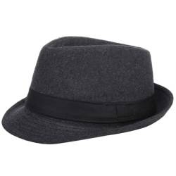 Fedora Trilby Hut Herren Filzhut Jazz-Hut Panama Mütze Mode Filz Gangster Hüte Herrenhut Wintermütze Vintage Style Dress Hut Erwachsene Musikerhut Wollfilzhut Wollhut Mafiahut für Herbst Winter von Qchomee