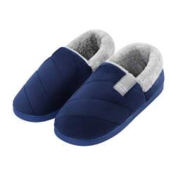 Qchomee Hausschuhe Winter Pantoffeln Plüschfutter Winterhausschuhe Warm Baumwollschuhe Geschlossen Atmungsaktive Plüschpantoffeln Indoor Outdoor Wärmehausschuhe rutschfeste Slippers für Damen Herren von Qchomee