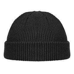 Qchomee Wintermütze Strick Skimütze für Herren Damen Erwachsener Strickmütze Beanie Mütze Wollmütze Winter Modern Weich Elastisch Haube Warm Kopfbedeckung Kopfwärmer Snowboard, Schwarz, Einheitsgröße von Qchomee