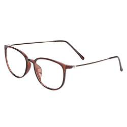 Retro Brille Optics Brillen Rechteck Unisex Dekobrille Ebenenspiegel Klare Hochwertige Gläser Flacher Spiegel Transparente Brille Ultra leichte Eyewear schmal Rahmen ohne sehstärke mit Brillenetui von Qchomee