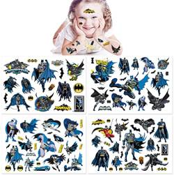 Qemsele Temporäre Tattoo Set Kinder, 8 Sheet 160+ Pcs Tattoos Aufkleber Sticker Wasserdicht Klebe-Tattoos Einhorn Für Geschenktüten Kindergeburtstag Mitgebsel Mädchen Jungen (Batman) von Qemsele